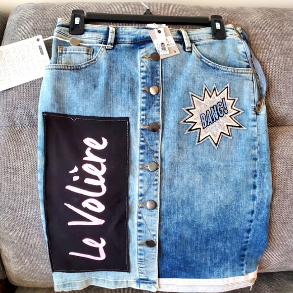 NWT - Le Volière Denim Pencil Skirt - Picture 5 of 16